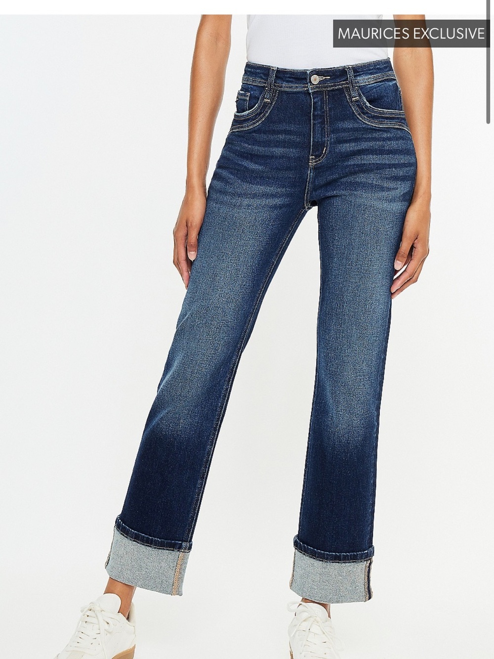 KanCan Indigo High-Rise Straight Crop Jeans